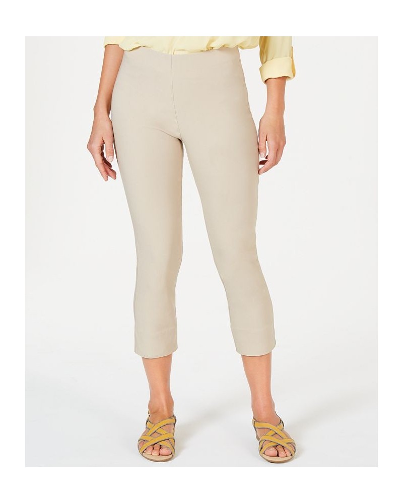 Women's Chelsea Pull-On Tummy-Control Capris Tan/Beige $17.09 Pants