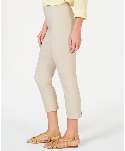 Women's Chelsea Pull-On Tummy-Control Capris Tan/Beige $17.09 Pants