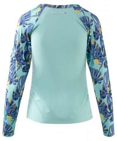 Women's Loungin Long-Sleeve Zip Performance Top Light Aruba $30.80 Tops