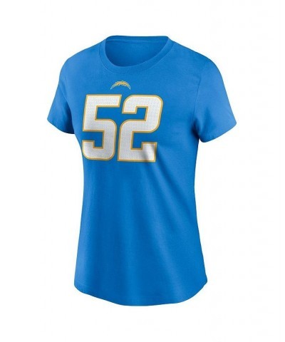 Women's Khalil Mack Powder Blue Los Angeles Chargers Player Name & Number T-shirt Powder Blue $29.49 Tops