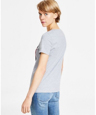 Women's Cotton Logo T-Shirt Stone Grey Heather $13.18 Tops