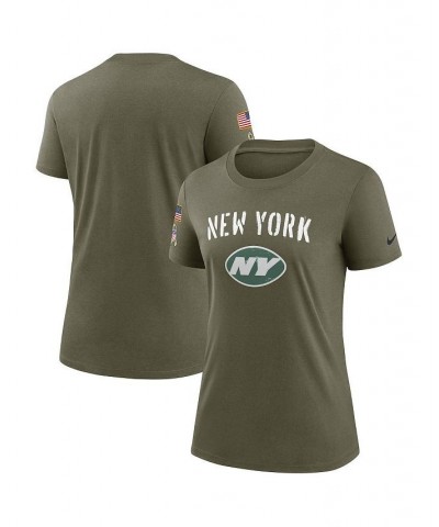 Women's Olive New York Jets 2022 Salute To Service Legend T-shirt Olive $32.99 Tops