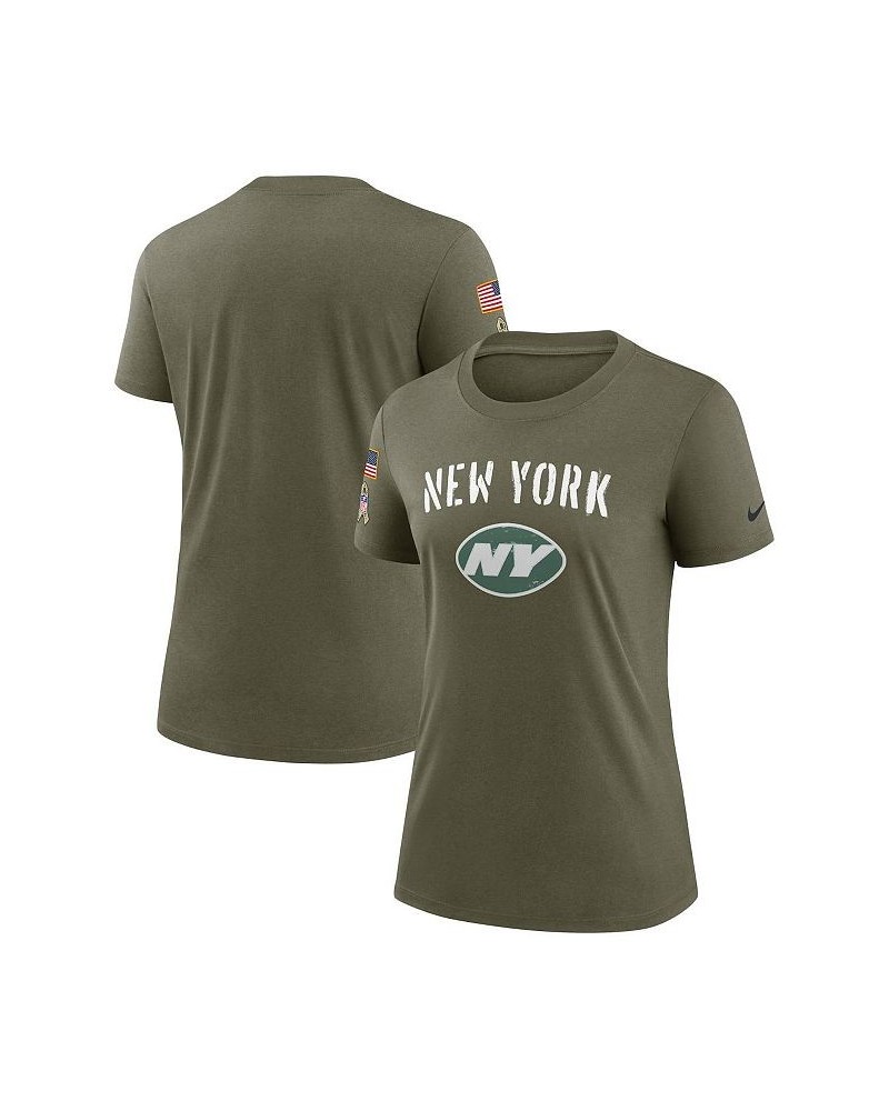 Women's Olive New York Jets 2022 Salute To Service Legend T-shirt Olive $32.99 Tops