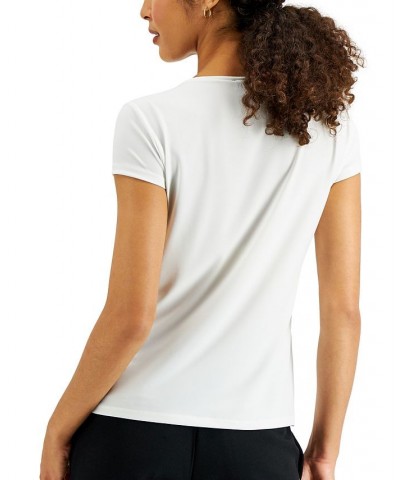 Women's Cowl-Neck Short-Sleeve Top Pale Yellow $18.91 Tops