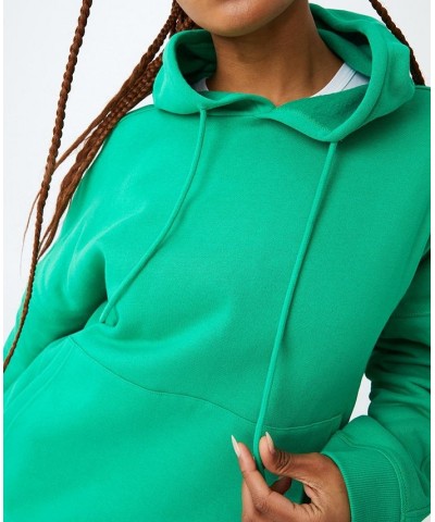 Women's Oversized Fleece Sweatshirt Hoodie Green $31.89 Sweatshirts