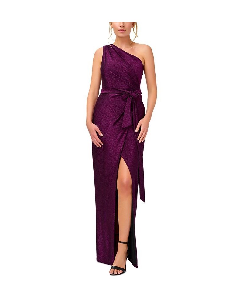 Women's One-Shoulder Knit Gown Magenta $123.75 Dresses