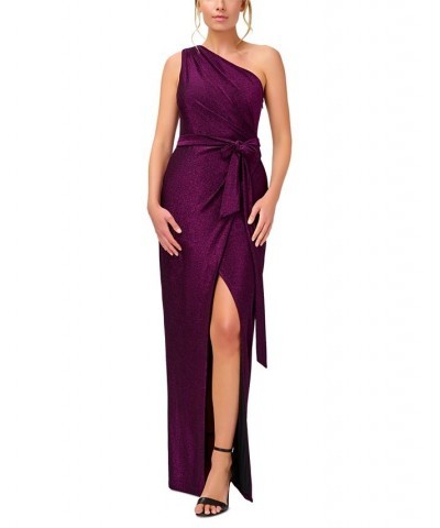 Women's One-Shoulder Knit Gown Magenta $123.75 Dresses