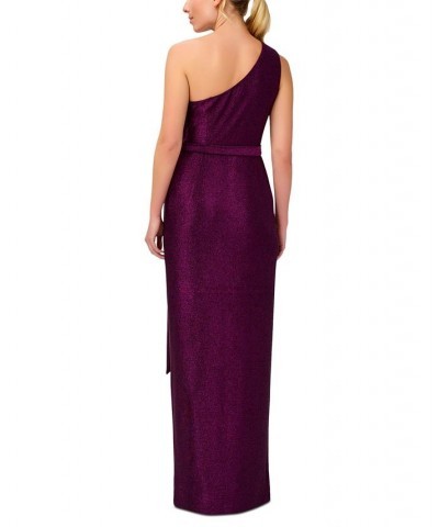 Women's One-Shoulder Knit Gown Magenta $123.75 Dresses