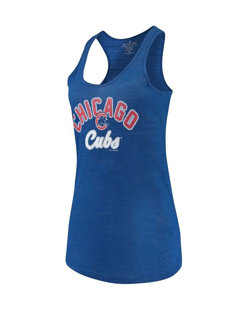 Women's Royal Chicago Cubs Multicount Racerback Tank Top Royal $23.92 Tops