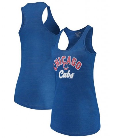 Women's Royal Chicago Cubs Multicount Racerback Tank Top Royal $23.92 Tops