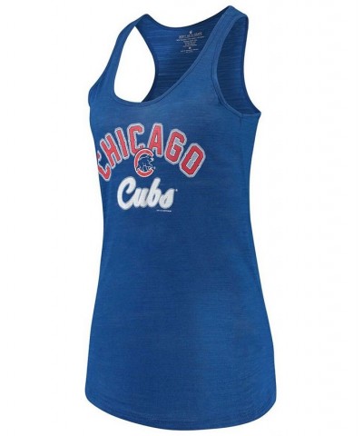 Women's Royal Chicago Cubs Multicount Racerback Tank Top Royal $23.92 Tops