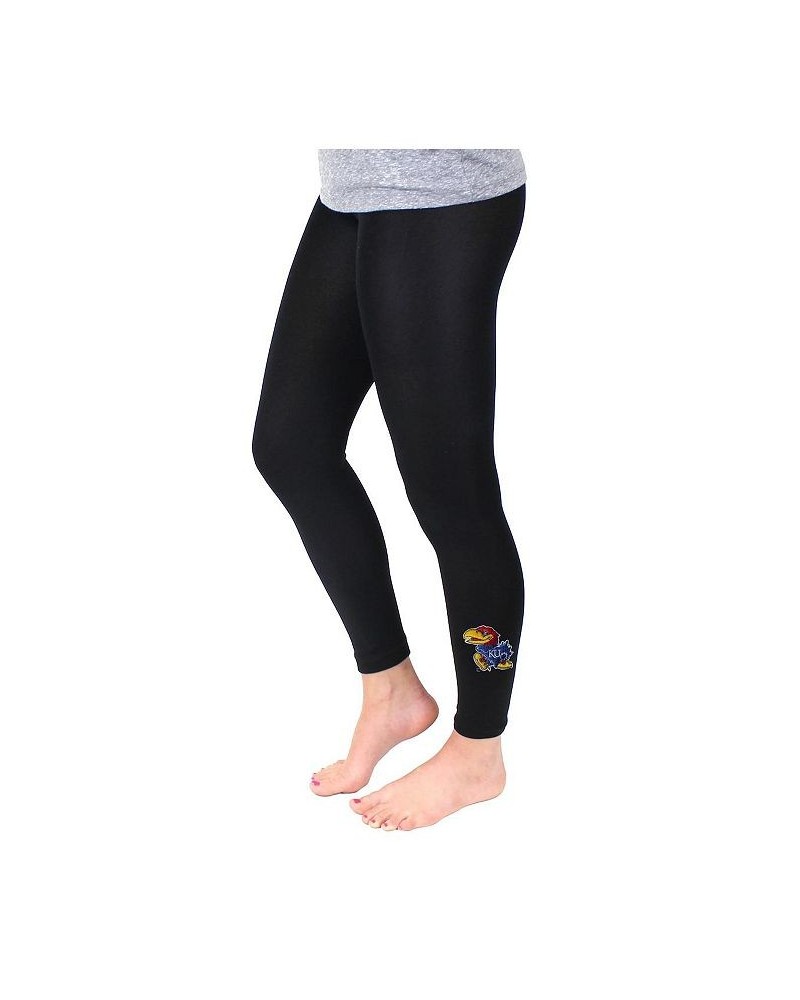 Women's Black Kansas Jayhawks Fleece Leggings Black $14.00 Pants