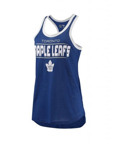 Women's Blue Toronto Maple Leafs Showdown Slub Racerback Tank Top Blue $19.60 Tops