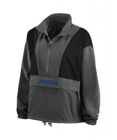 Women's Charcoal Los Angeles Dodgers Packable Half-Zip Jacket Charcoal $38.50 Jackets