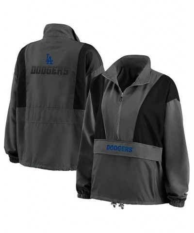 Women's Charcoal Los Angeles Dodgers Packable Half-Zip Jacket Charcoal $38.50 Jackets