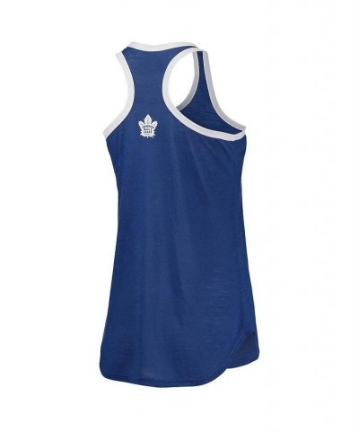 Women's Blue Toronto Maple Leafs Showdown Slub Racerback Tank Top Blue $19.60 Tops