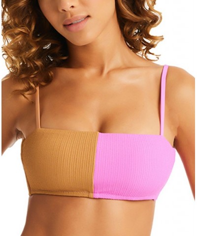 Women's Balancing Act Bandeau Bikini Top & Balancing Act Hipster Bikini Bottoms Pink Aura + Maple $45.05 Swimsuits