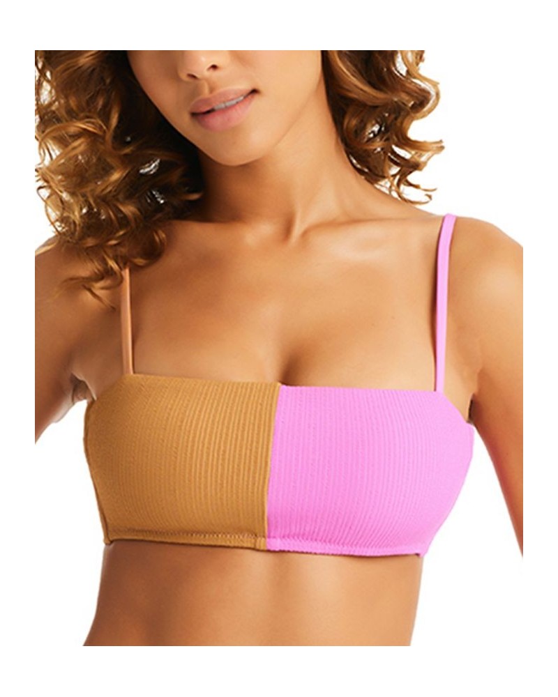 Women's Balancing Act Bandeau Bikini Top & Balancing Act Hipster Bikini Bottoms Pink Aura + Maple $45.05 Swimsuits