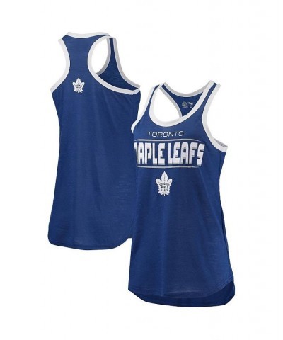 Women's Blue Toronto Maple Leafs Showdown Slub Racerback Tank Top Blue $19.60 Tops