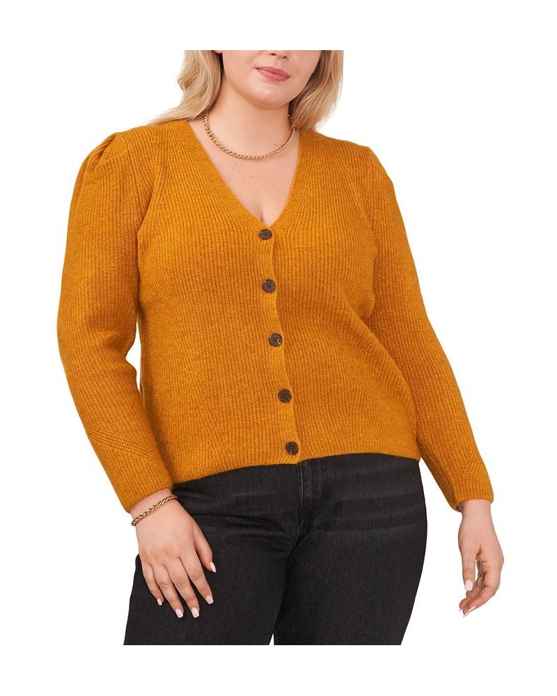 Plus Trendy Button-Front Cardigan Yellow $17.03 Sweaters