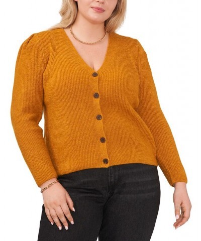 Plus Trendy Button-Front Cardigan Yellow $17.03 Sweaters