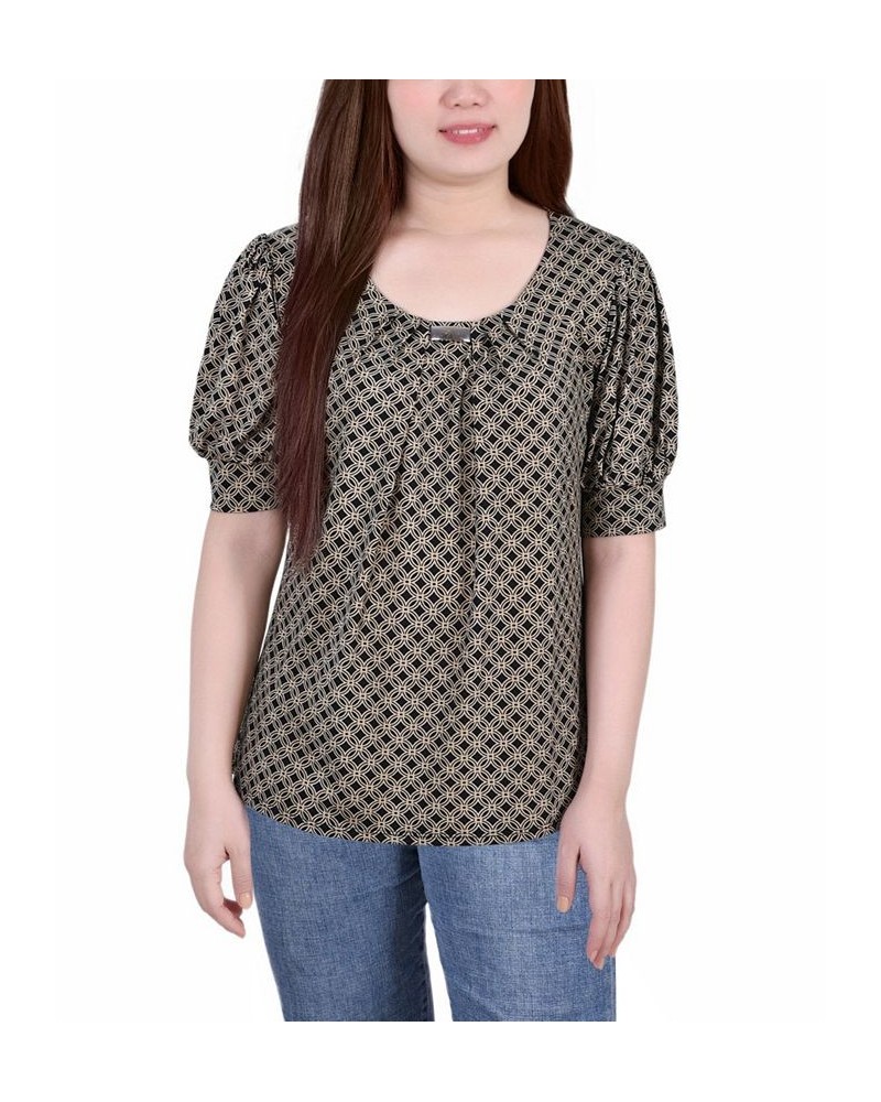 Petite Printed Balloon Sleeve Top Doeskin New Iconic $14.72 Tops