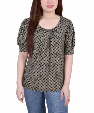 Petite Printed Balloon Sleeve Top Doeskin New Iconic $14.72 Tops