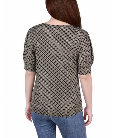 Petite Printed Balloon Sleeve Top Doeskin New Iconic $14.72 Tops