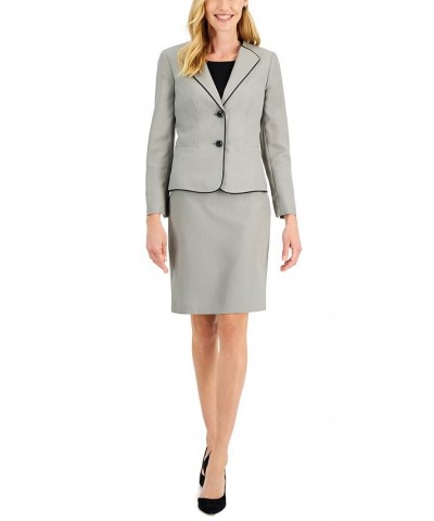 Two-Button Skirt Suit Regular & Petite Sizes Light Steel/black $34.10 Suits