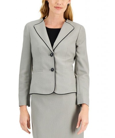 Two-Button Skirt Suit Regular & Petite Sizes Light Steel/black $34.10 Suits