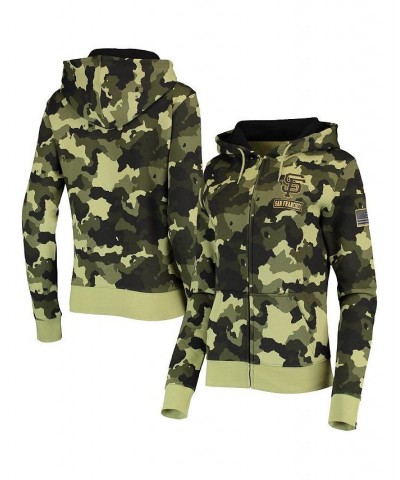 Women's Green San Francisco Giants 2022 MLB Armed Forces Day Camo Full-Zip Hoodie Green $41.59 Sweatshirts