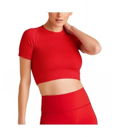 Women's Barre Seamless Tee Red $29.14 Tops