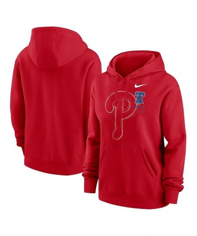 Women's Red Philadelphia Phillies Big Game Pullover Hoodie Red $39.95 Sweatshirts