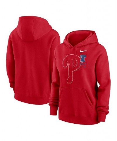 Women's Red Philadelphia Phillies Big Game Pullover Hoodie Red $39.95 Sweatshirts