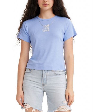 Women's Graphic Rickie Cotton Short-Sleeve T-Shirt Wildflower Hydrangea $23.19 Tops