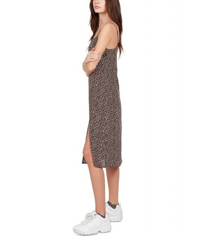 Juniors' Printed Hey Stone Hey Slit-Front Dress Black Combo $25.80 Dresses