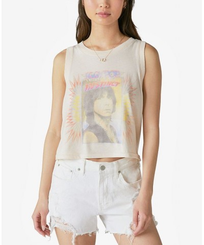 Women's Iggy Pop Muscle Tank Vanilla Cream $24.75 Tops