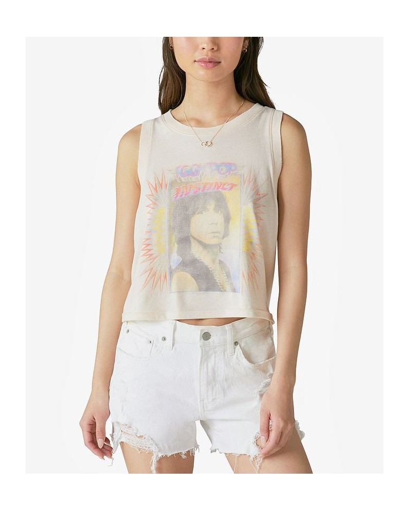 Women's Iggy Pop Muscle Tank Vanilla Cream $24.75 Tops