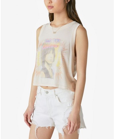 Women's Iggy Pop Muscle Tank Vanilla Cream $24.75 Tops