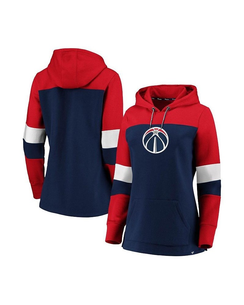 Women's Navy and Red Washington Wizards Iconic Heavy Block Pullover Hoodie Navy, Red $31.85 Sweatshirts