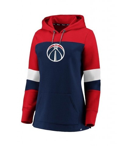 Women's Navy and Red Washington Wizards Iconic Heavy Block Pullover Hoodie Navy, Red $31.85 Sweatshirts