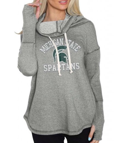 Women's Gray Michigan State Spartans Funnel Neck Pullover Sweatshirt Gray $33.59 Sweatshirts