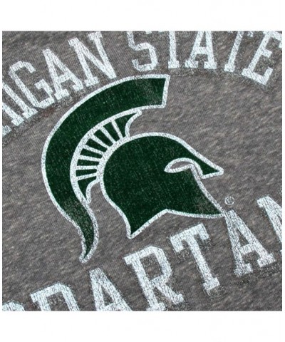 Women's Gray Michigan State Spartans Funnel Neck Pullover Sweatshirt Gray $33.59 Sweatshirts