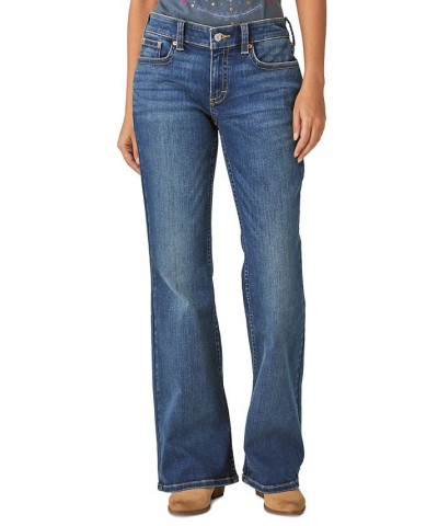 Women's Low Rise Flap-Pocket Flared Jeans Lightyear $37.06 Jeans