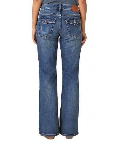 Women's Low Rise Flap-Pocket Flared Jeans Lightyear $37.06 Jeans