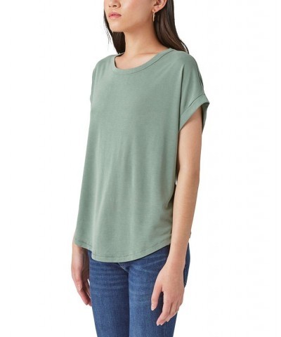 Women's SHORT SLEEVE SANDWASH DOLMAN TEE Green $16.94 Tops