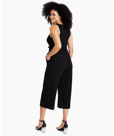 Petite Tie-Front Jumpsuit Black $23.06 Pants