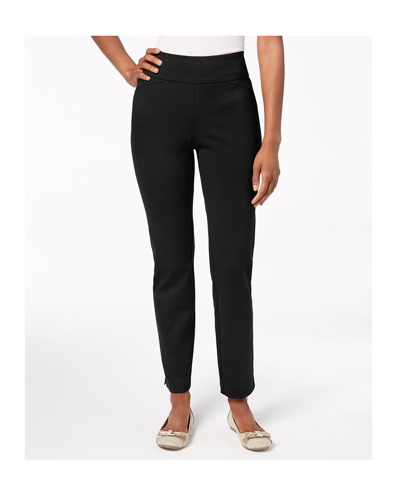 Petite Pull-On Ponté-Knit Pants Petite & Petite Short Deep Black $22.26 Pants