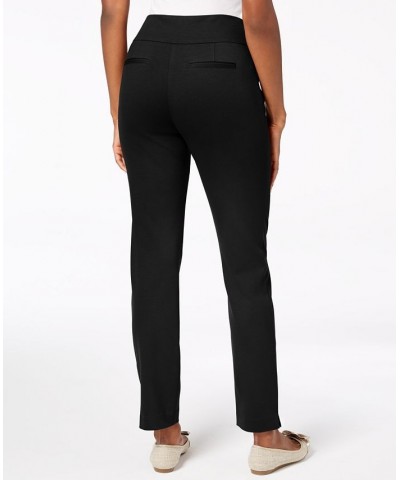 Petite Pull-On Ponté-Knit Pants Petite & Petite Short Deep Black $22.26 Pants