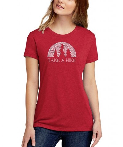 Women's Premium Blend Nature Lover Word Art T-shirt Red $22.19 Tops